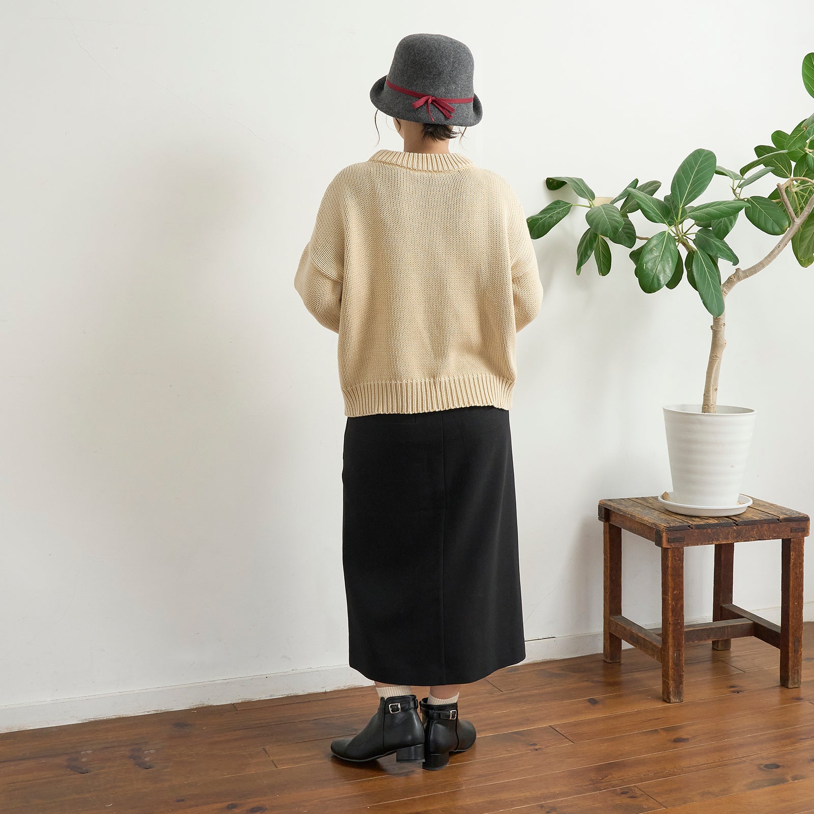 ウールブルトンハット (ニットリボン)