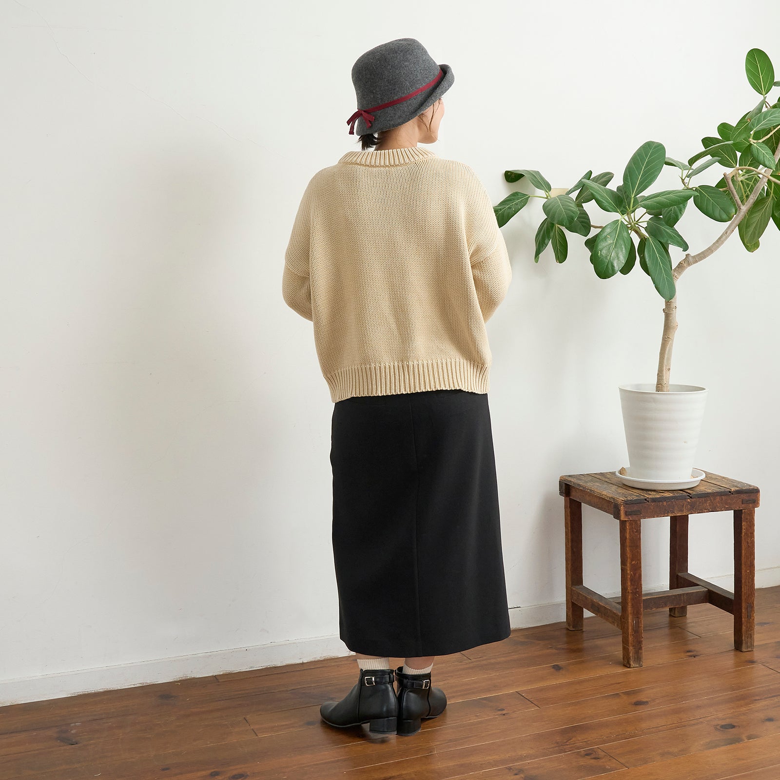 ウールブルトンハット (ニットリボン)