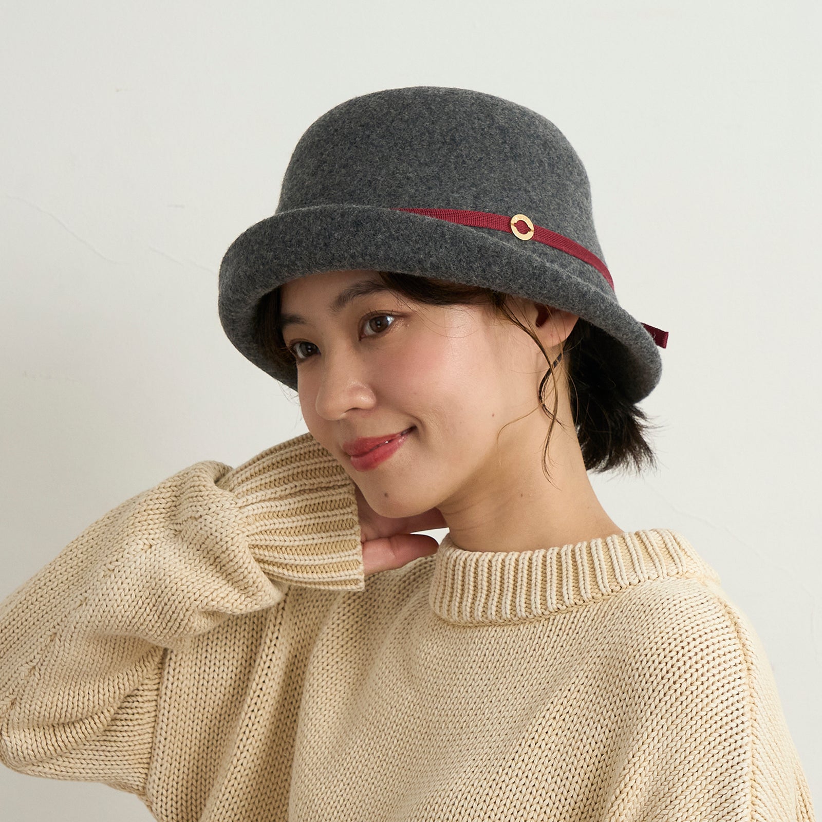 ウールブルトンハット (ニットリボン)