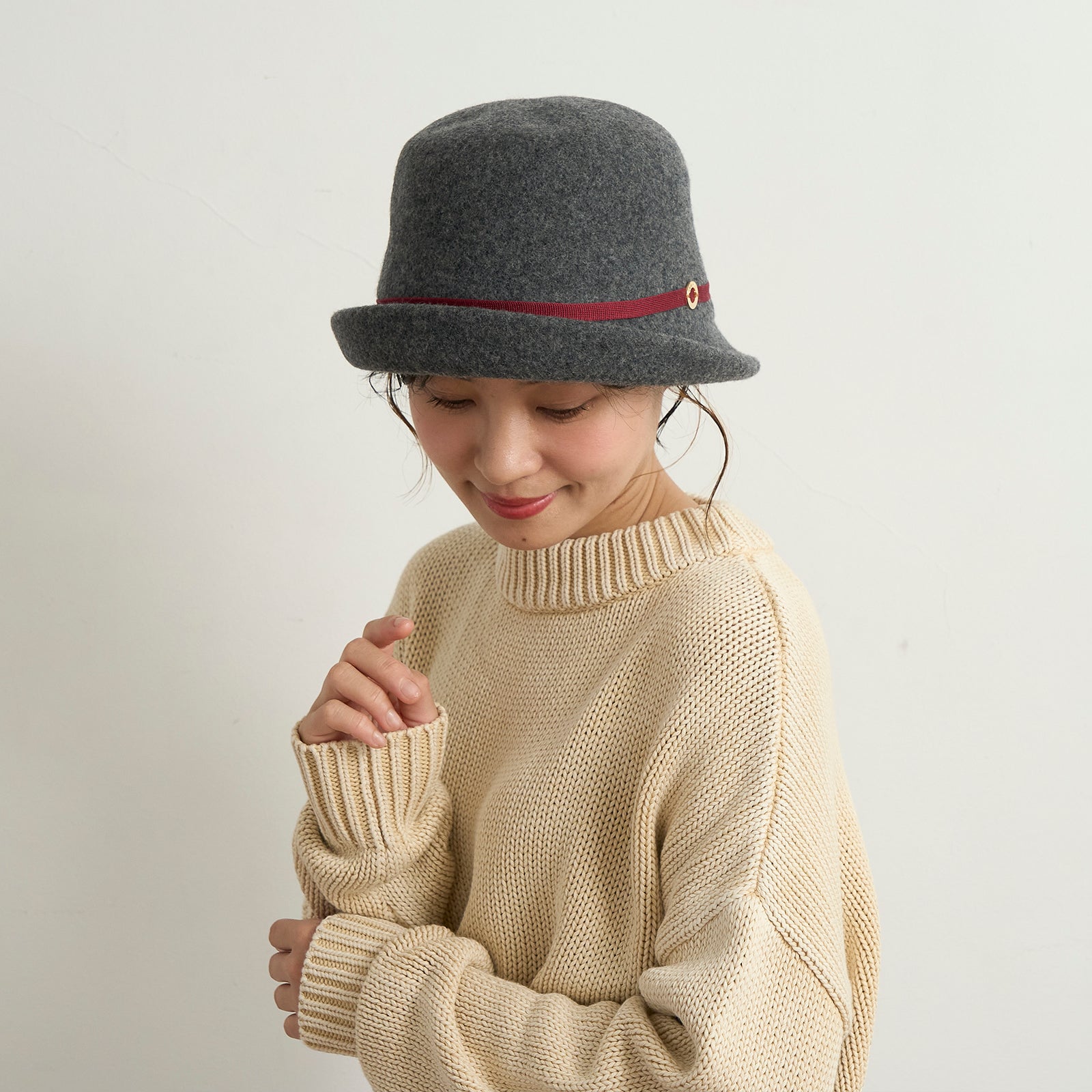 ウールブルトンハット (ニットリボン)