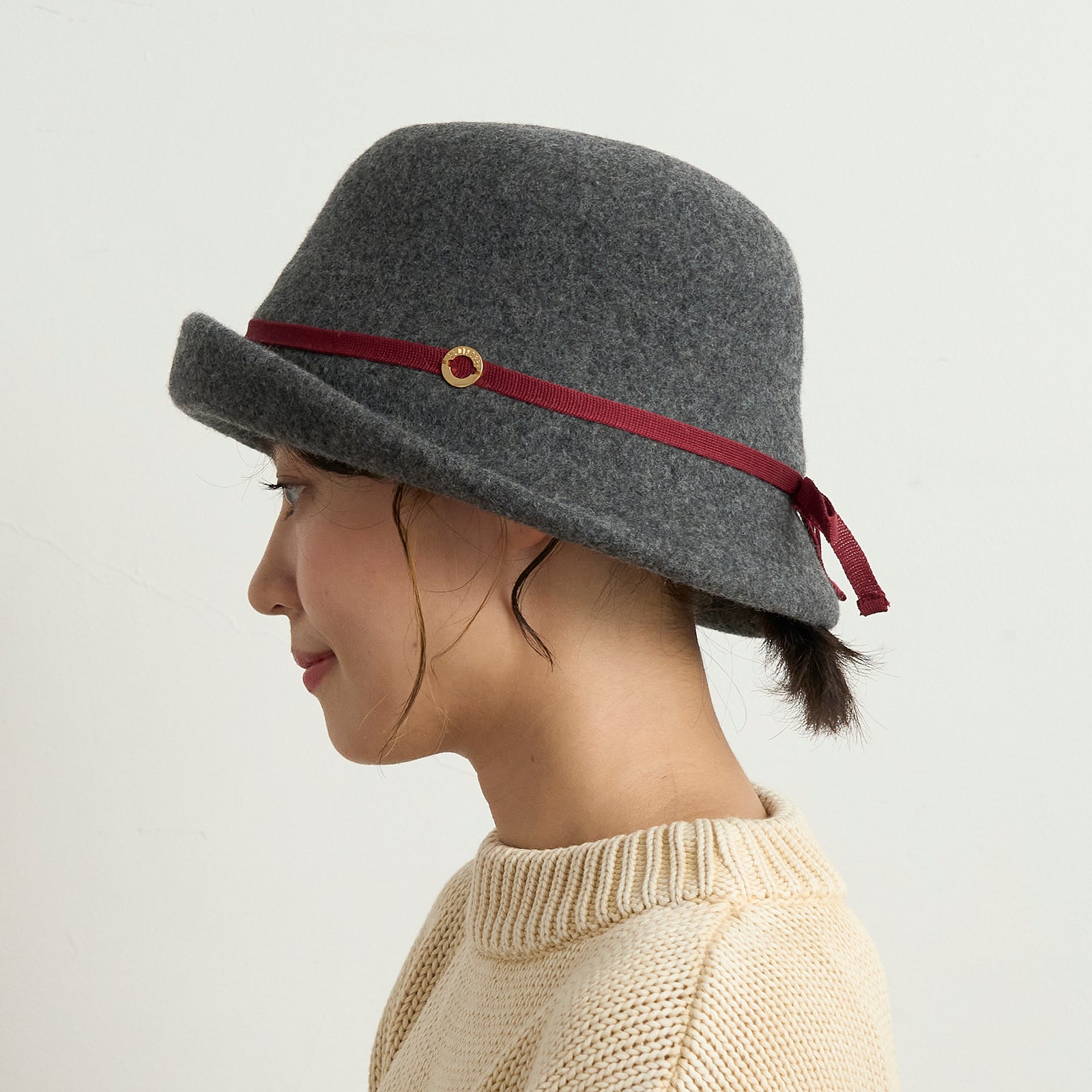 ウールブルトンハット (ニットリボン)