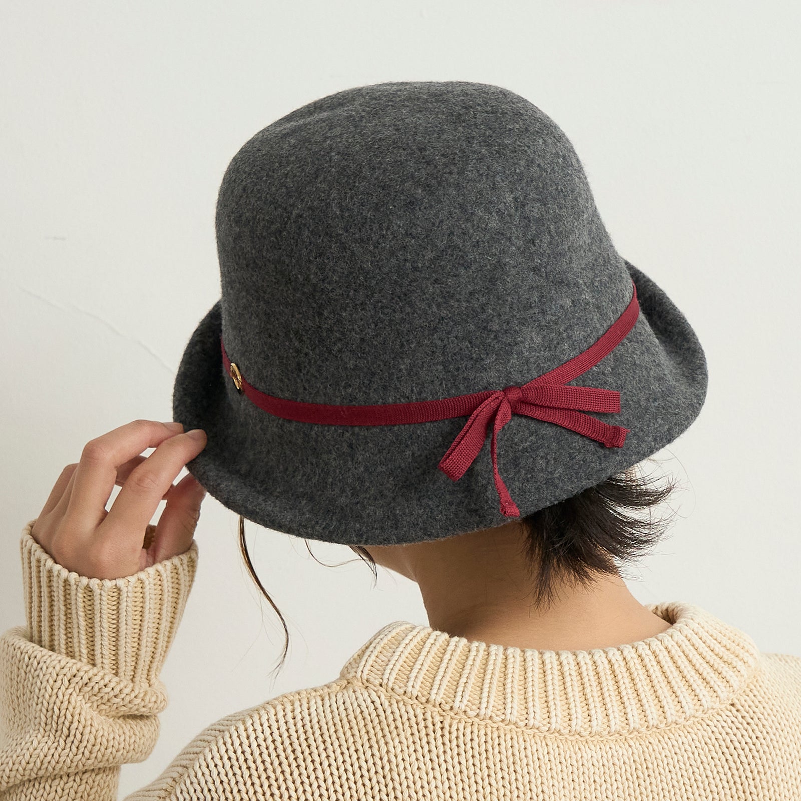 ウールブルトンハット (ニットリボン)