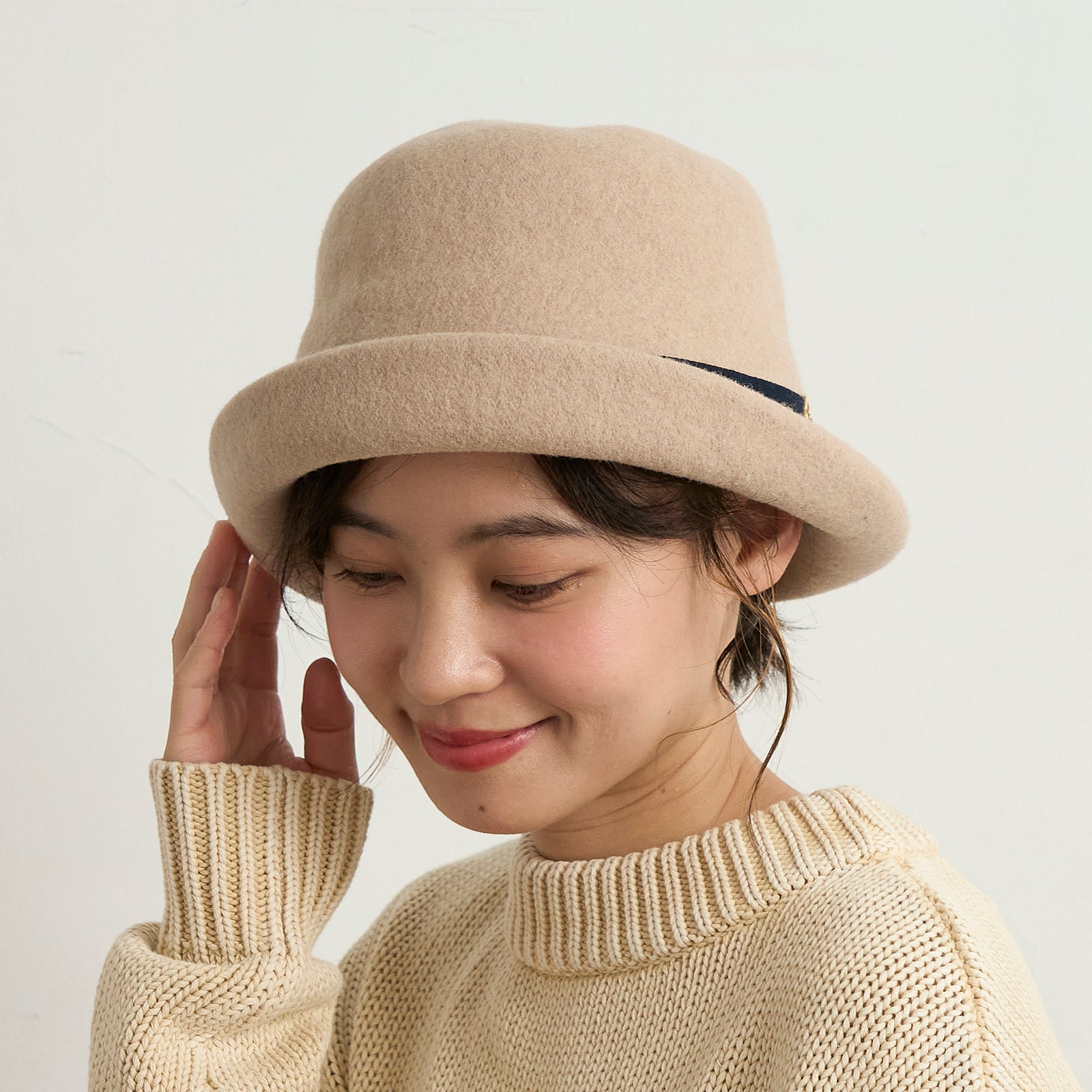 ウールブルトンハット (ニットリボン)