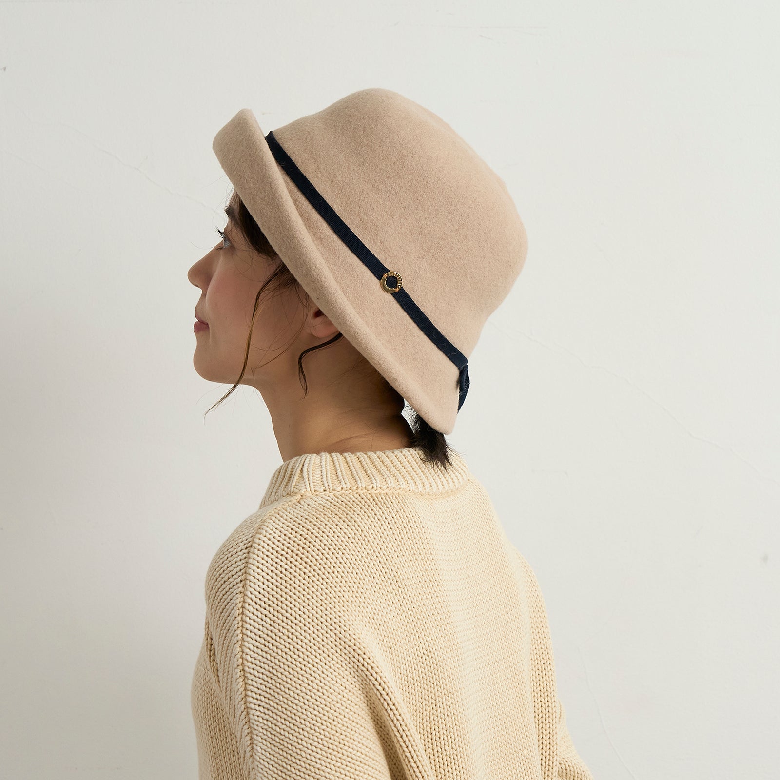 ウールブルトンハット (ニットリボン)