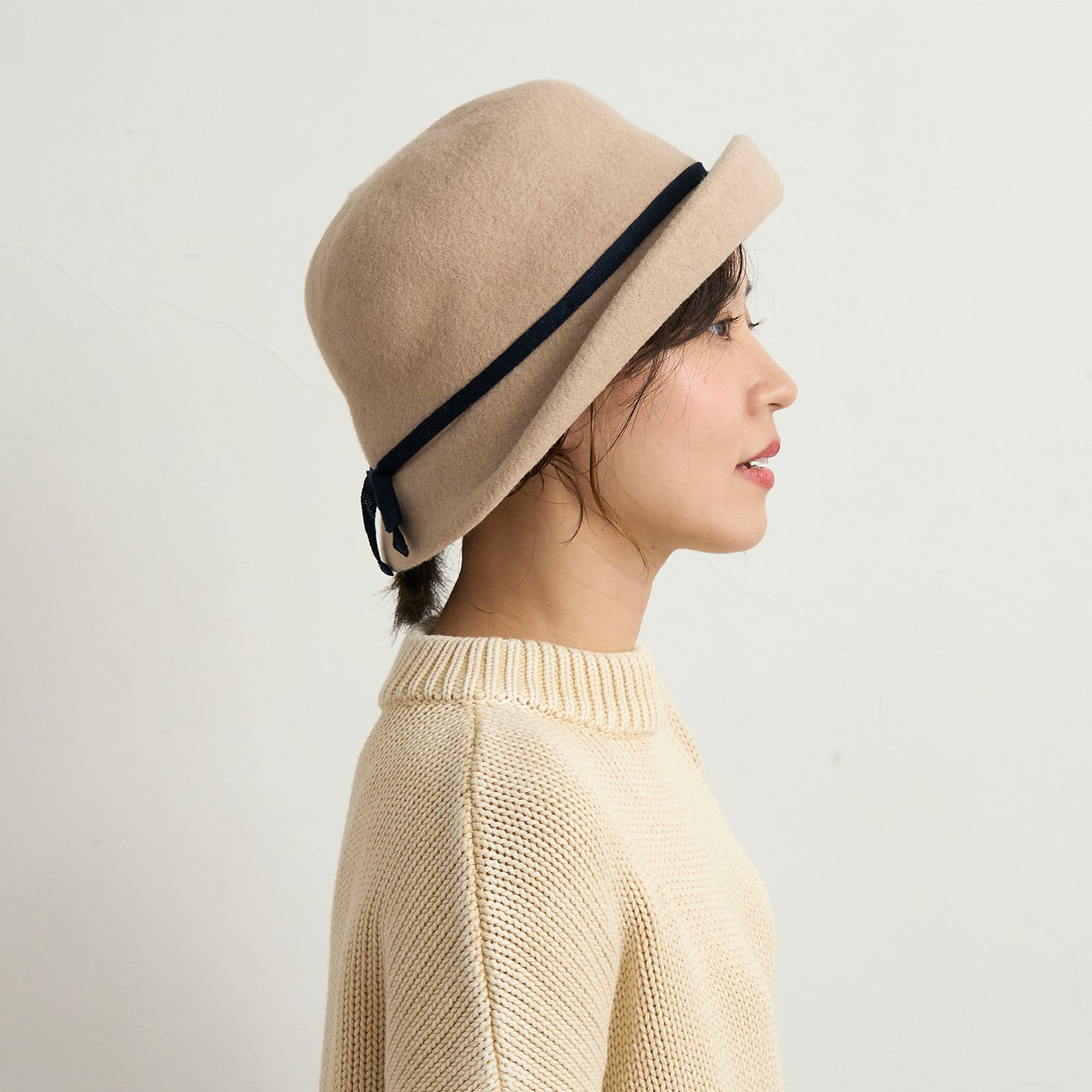 ウールブルトンハット (ニットリボン)