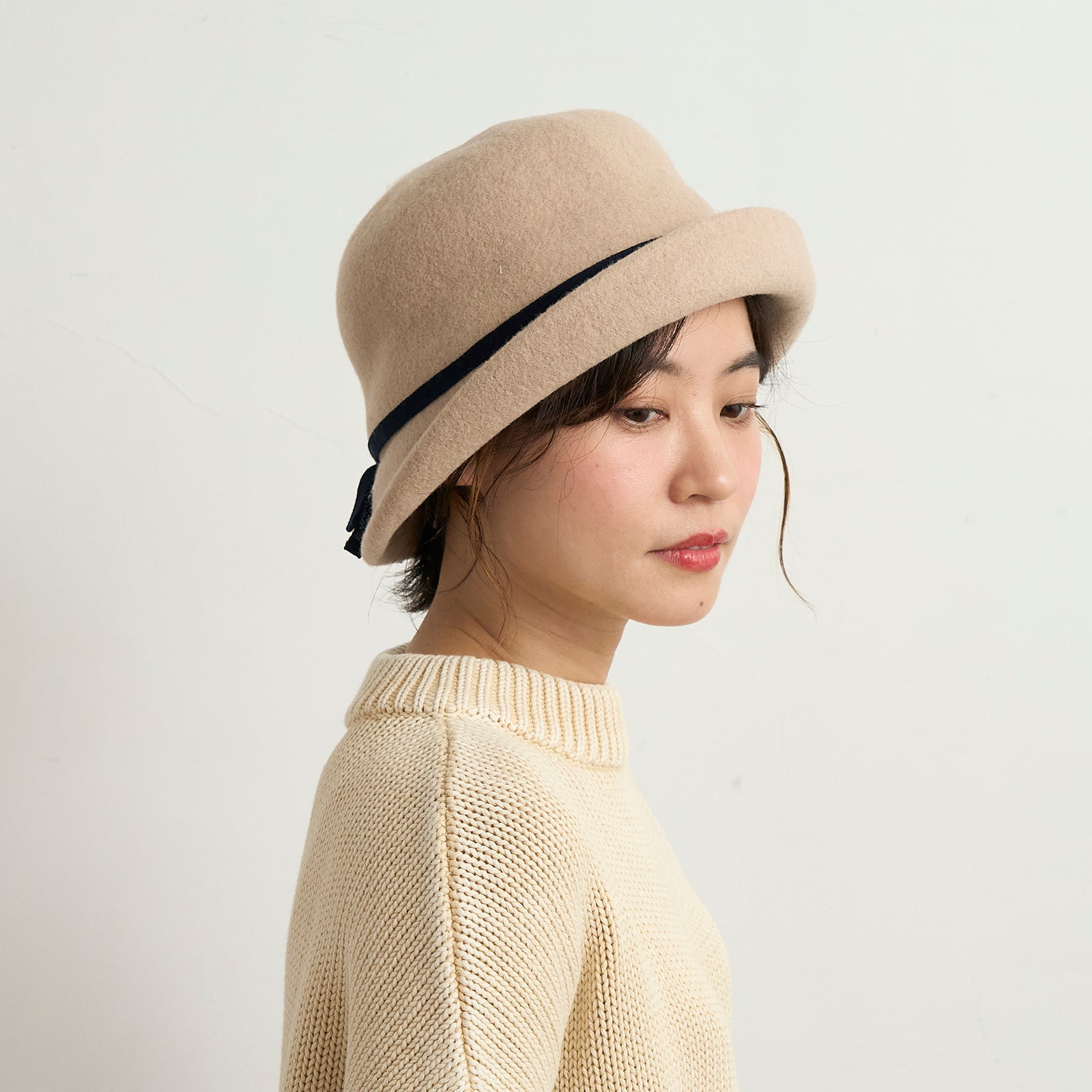 ウールブルトンハット (ニットリボン)