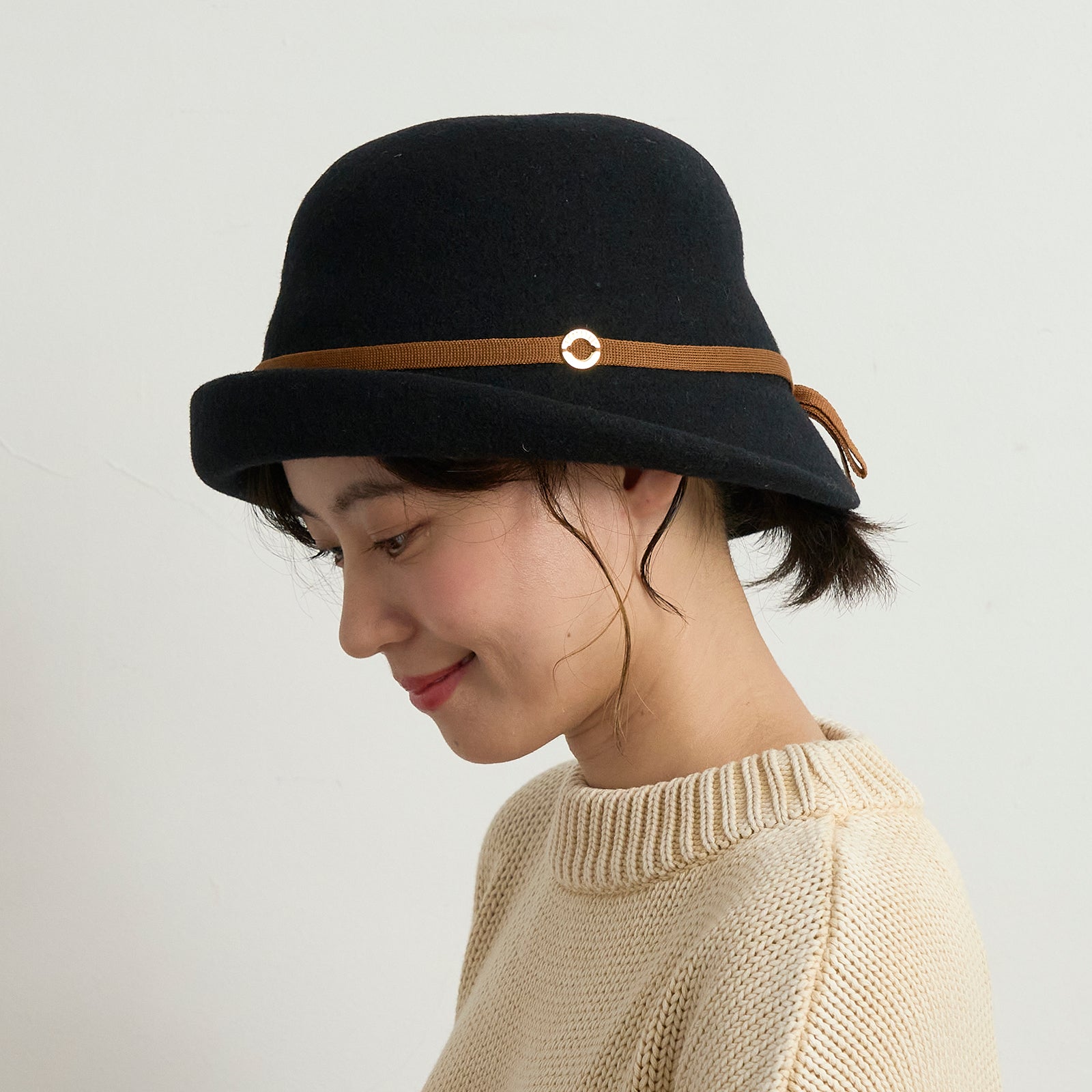 ウールブルトンハット (ニットリボン)