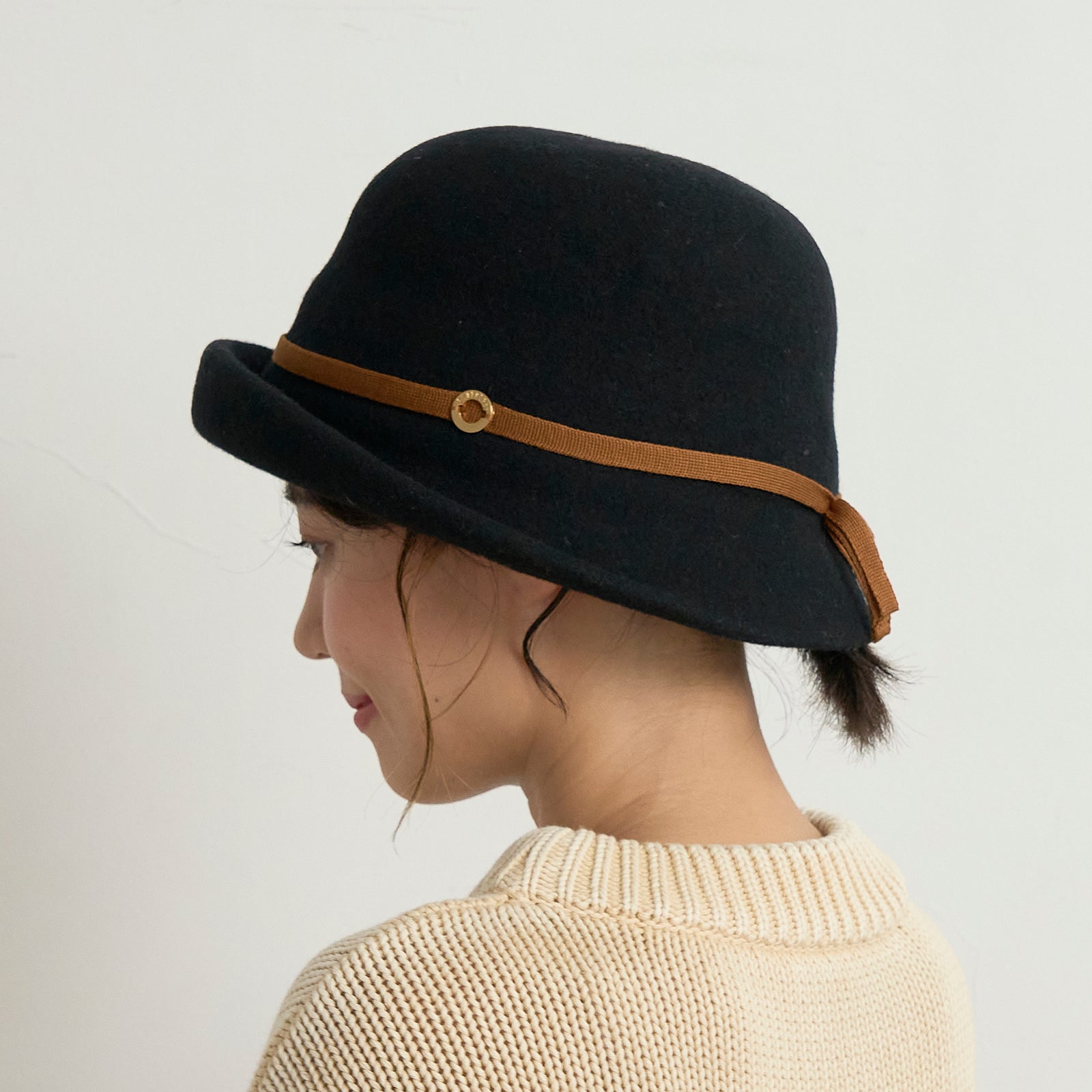 ウールブルトンハット (ニットリボン)