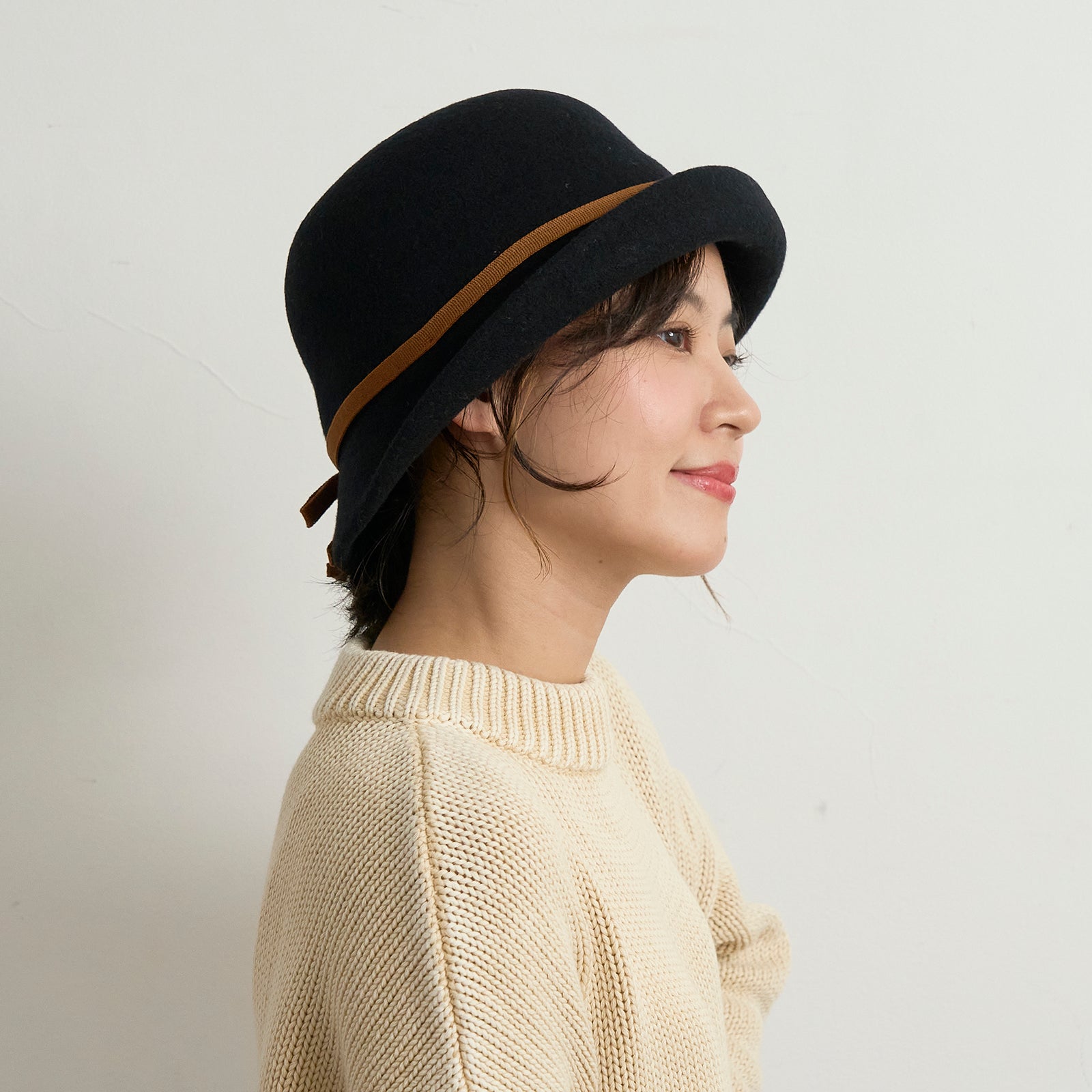 ウールブルトンハット (ニットリボン)