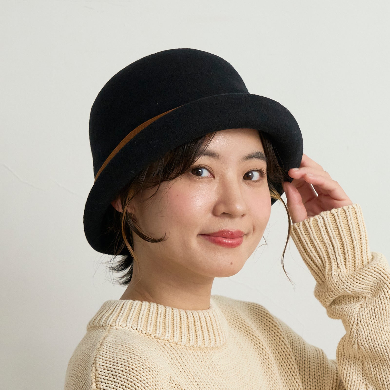 ウールブルトンハット (ニットリボン)