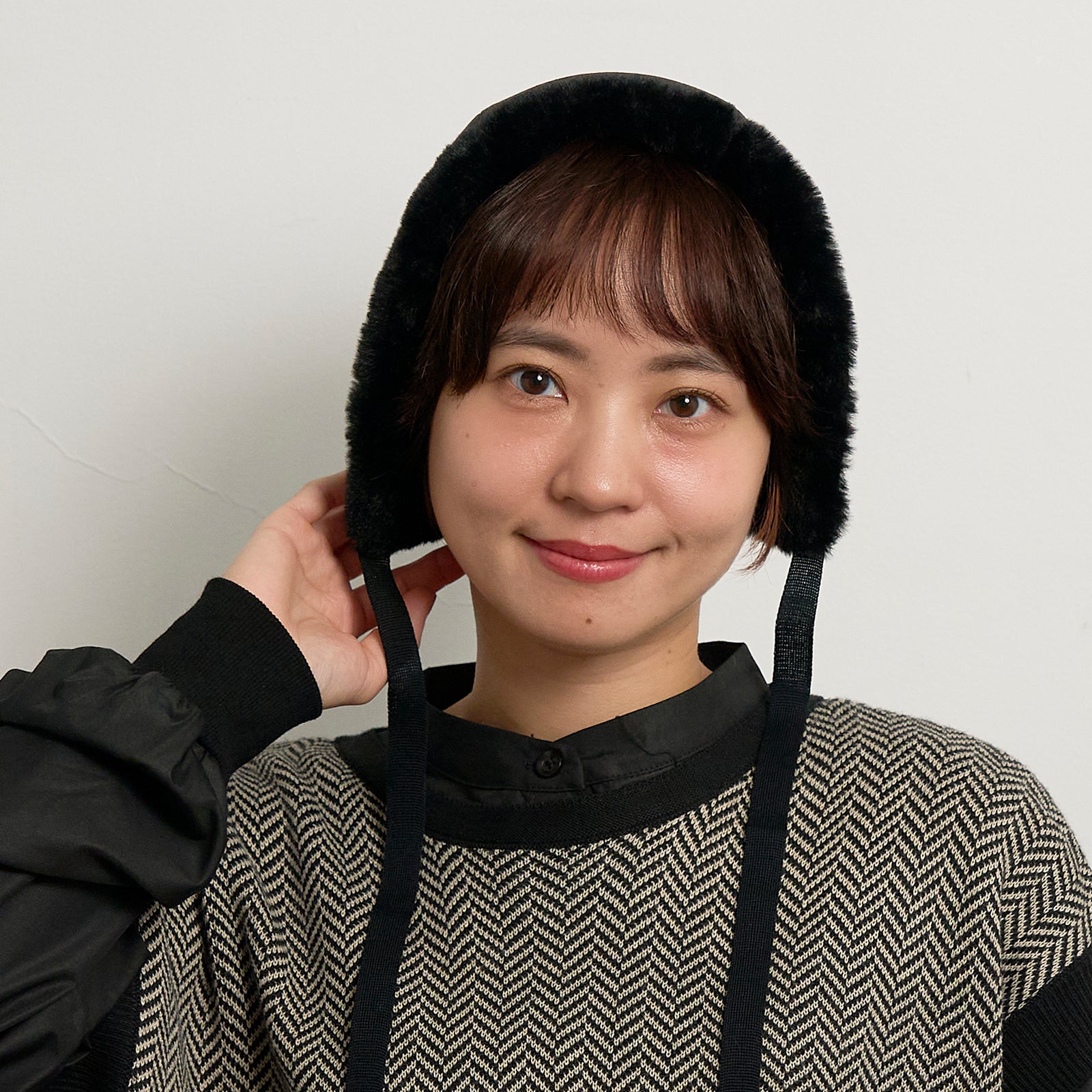 スエードボンネットフード