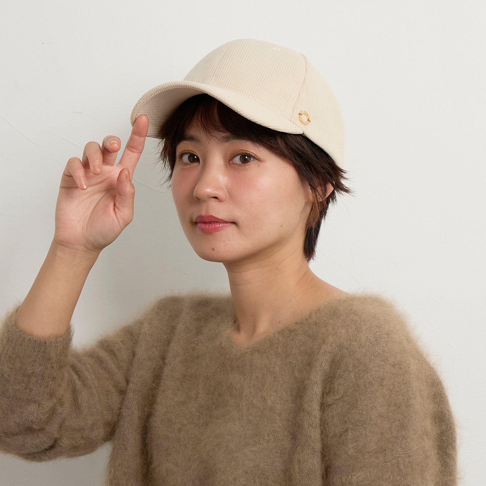 コーデュロイキャップ